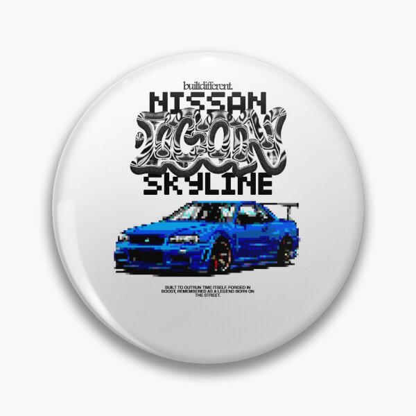 Item preview, Nissan Skyline R34 GT-R Pixel Art Y2K Aesthetic designed and sold by LUSQUIN0S.