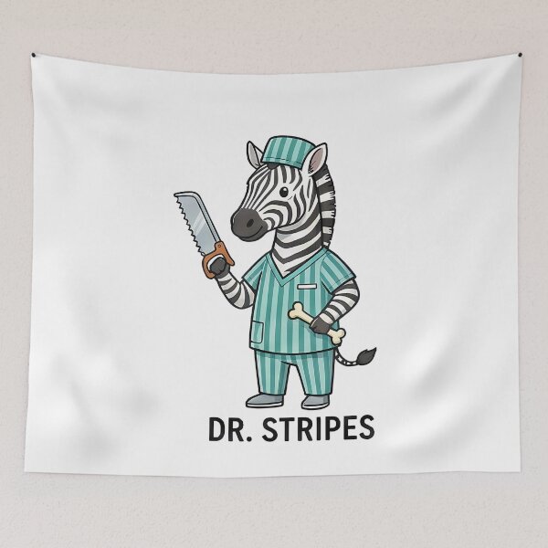 Item preview, Dr. Stripes Funny Zebra Surgeon designed and sold by k3rstman1.