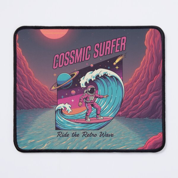 Item preview, Cossmic Surfer- Retro Sci-Fi Astronaut Riding The Wave designed and sold by SC-Shop-.