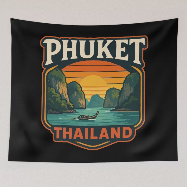 Item preview, Phuket Thailand Retro Travel designed and sold by TomFrontierArt.