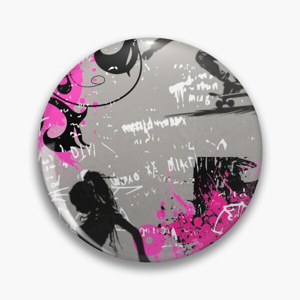 Item preview, Pink Grunge Graffiti – Skater & Hip-Hop Dancer Stencil Art | Frutiger Metro Circles designed and sold by Pics'Elle Creations.