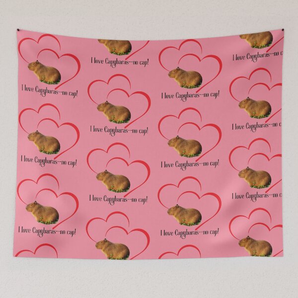Item preview, Capybara Love, two hearts, I love Capybaras no cap, cute funny saying designed and sold by celestwoo.