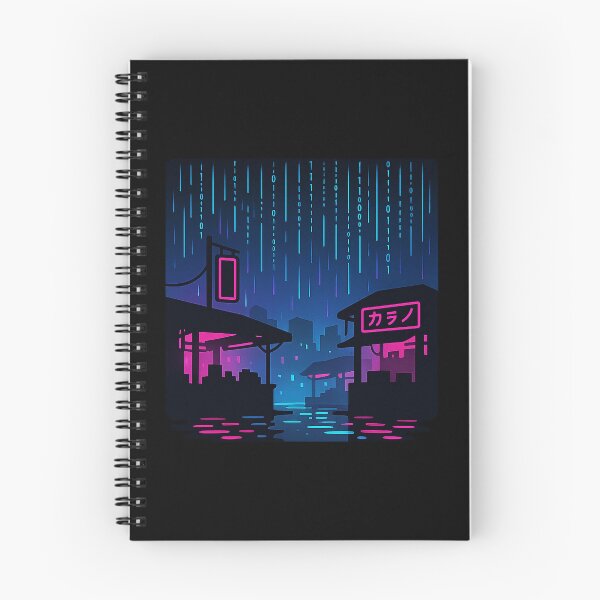 Item preview, Neon Code Rain Market – Cyberpunk Floating Bazaar Scene designed and sold by AddictiveDesign.