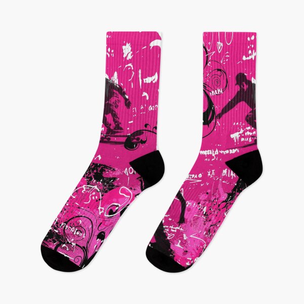 Item preview, Black and Pink Grunge Graffiti – Skater & Hip-Hop Dancer Stencil Art | Frutiger Metro Circles designed and sold by Pics'Elle Creations.