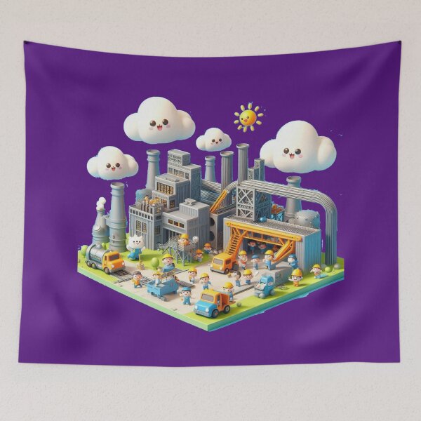 Item preview,   “POSCO Pohang Steelworks 3D Sketch — Iconic Korean Industrial Landscape” , designed and sold by PaintMeWorld.
