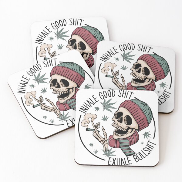 Item preview, Inhale Good Shit: The Ultimate Anti-Stress Skeleton Art designed and sold by DesignsDominus.