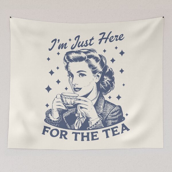 Item preview, Just Here For The Tea Vintage Classic Lady designed and sold by Y-Vibes.