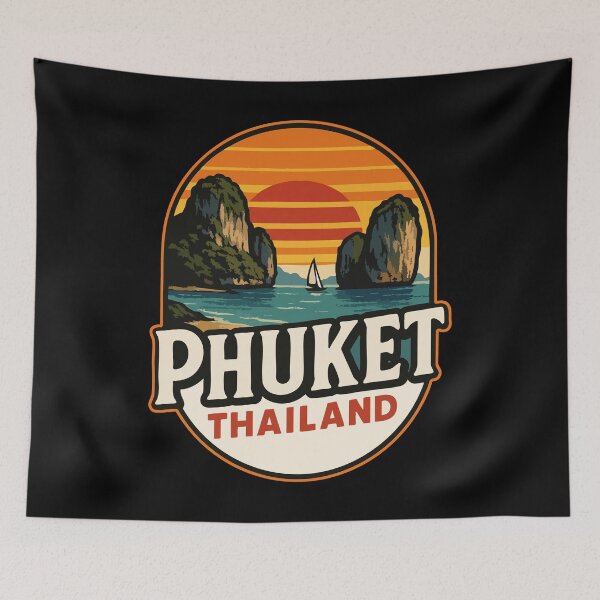 Item preview, Phuket Island Thailand Retro Vintage Travel designed and sold by TomFrontierArt.