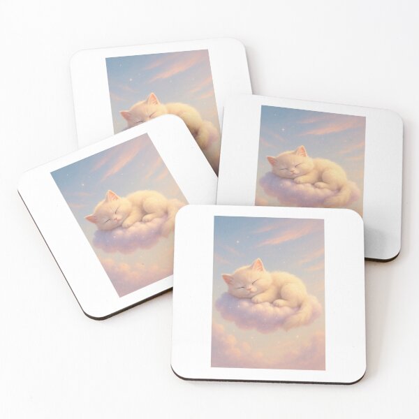 Item preview, Dreamy Cloud Kitty – Soft Pastel Fantasy Art designed and sold by LovelyCatGalaxy.