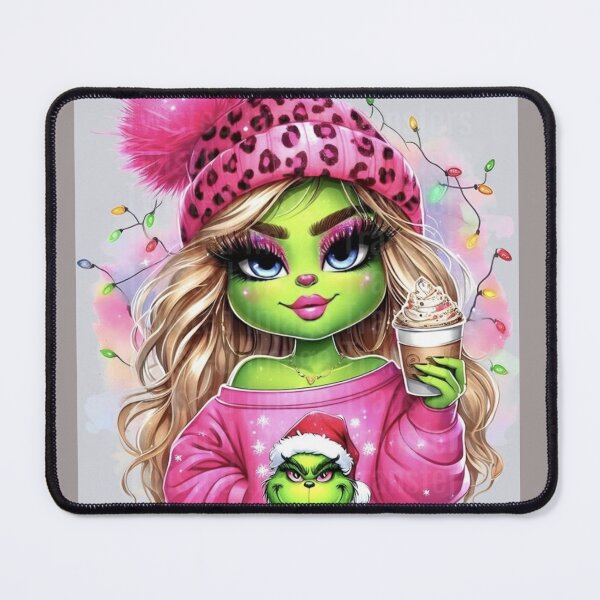 Item preview, Grinch girl loving her latte. designed and sold by SandraKJohnson.