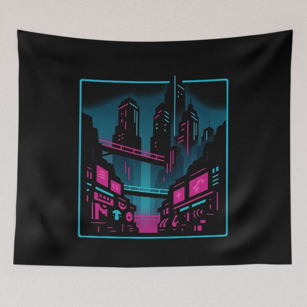 Item preview, Neon Abyss Streets – Cyberpunk City Glow designed and sold by AddictiveDesign.