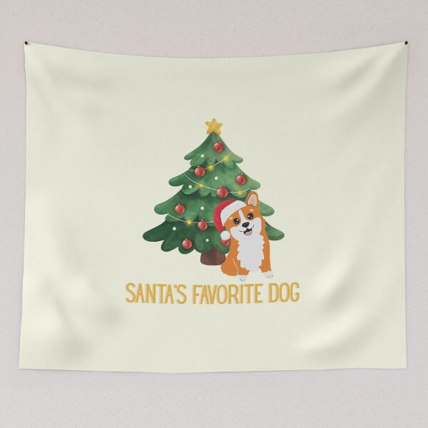 Item preview, Santa’s Favorite Dog with Christmas Hat designed and sold by Inkworksbyshery.
