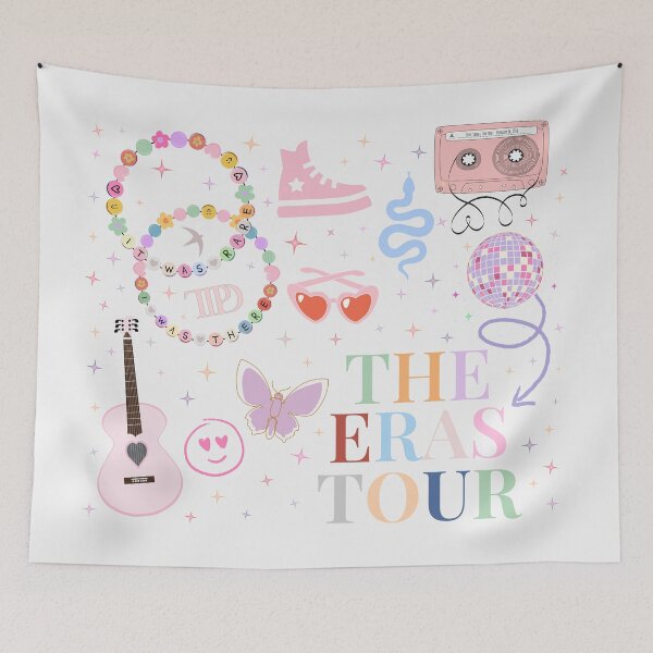 Item preview, Eras Tour Friendship Bracelets Pink Graphics - White designed and sold by SaltedBeachPaperie.