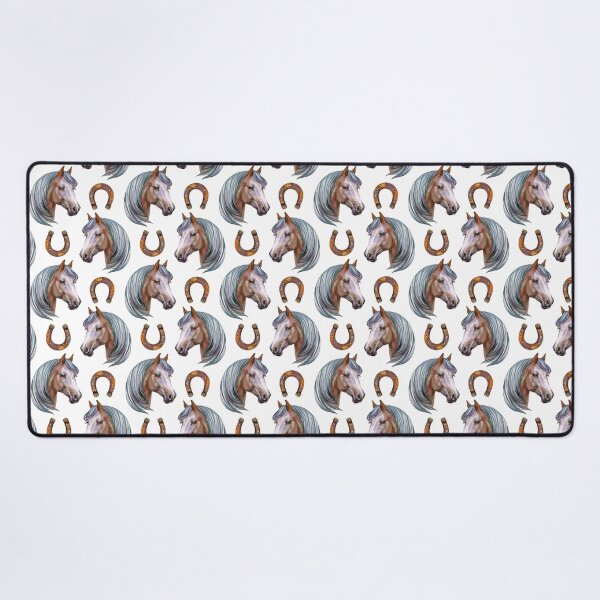 Item preview, Pattern with horses and horseshoes. Print with farm animals designed and sold by NataliMias.