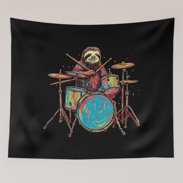 Item preview, Sloth Playing Drums Funny Drumming Animal Drummer designed and sold by SheilaAnjelica.