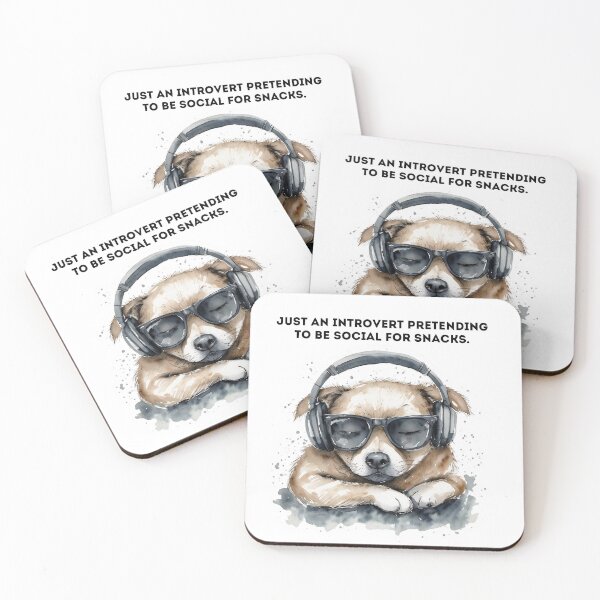 Item preview, Just an Introvert Pretending to be Social for Snacks T-Shirt | Funny Dog Lover Watercolor Sticker | Sarcastic Introvert Humor Gift designed and sold by WHDProduction45.