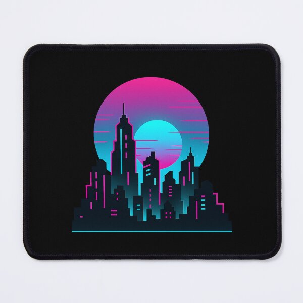 Item preview, Neon Sunset Skyline – Retro Cyberpunk City Silhouette designed and sold by AddictiveDesign.