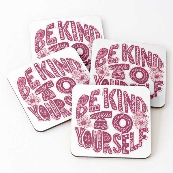 Item preview, "Be Kind To Yourself Purple Floral Circle Die-Cut Vinyl Sticker Design" designed and sold by ARTCREATESHOP.