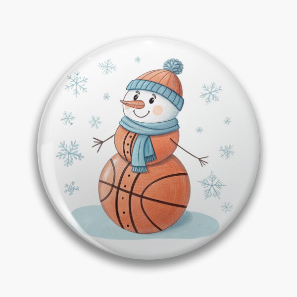 Item preview, Basketball Snowman | Funny Winter Sports Illustration by Vivo Studio designed and sold by VivoStudio.