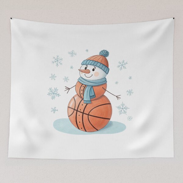 Item preview, Basketball Snowman | Funny Winter Sports Illustration by Vivo Studio designed and sold by VivoStudio.
