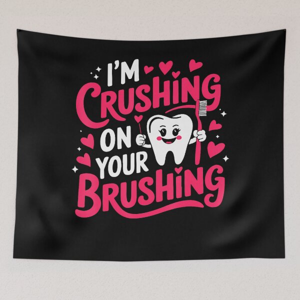 Item preview, I'M Crushing On Your Brushing Funny Dental Valentine's Day designed and sold by BeverlyBrenda.