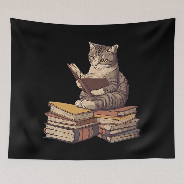 Item preview, Reading Cat Funny Book Lover designed and sold by RuthSheila.