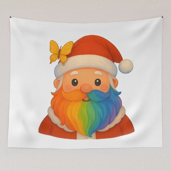 Item preview, Rainbow Santa Claus – Cute Colorful Christmas Illustration designed and sold by ArtSpark Studio.