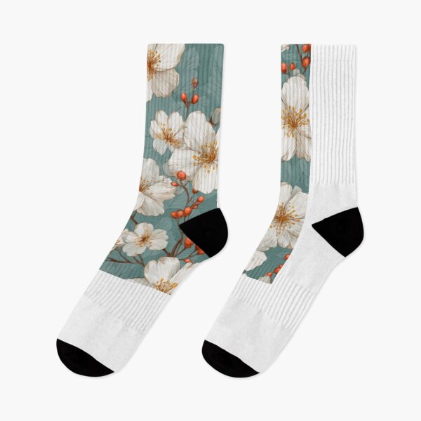 Item preview, Subtle white flowers pattern designed and sold by SmileshareShop.