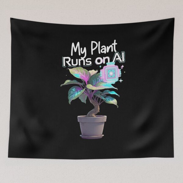 Item preview, My Plant Runs on AI – Cute Tech Plant T-Shirt designed and sold by EcoArtTees.