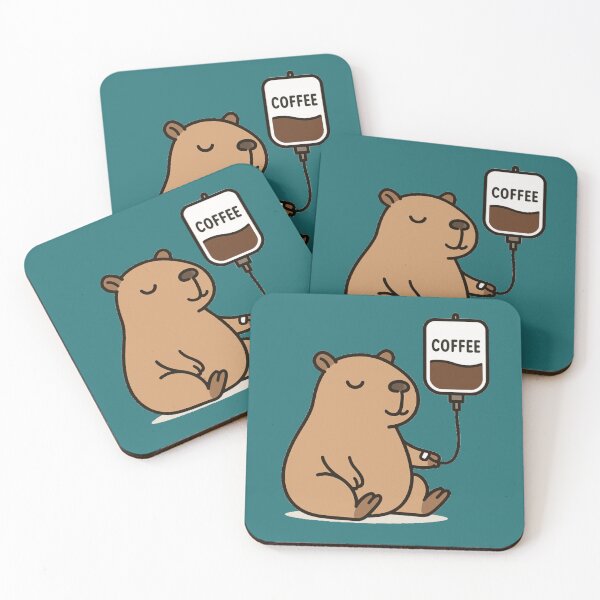 Item preview, Caffeine-Powered Capybara – Cute Coffee Lover designed and sold by @majovegana.