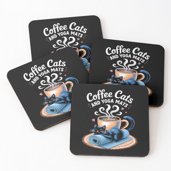 Item preview, Coffee Cats And Yoga Mats - Funny Cats And Yoga Lover designed and sold by JaimeTrudie.
