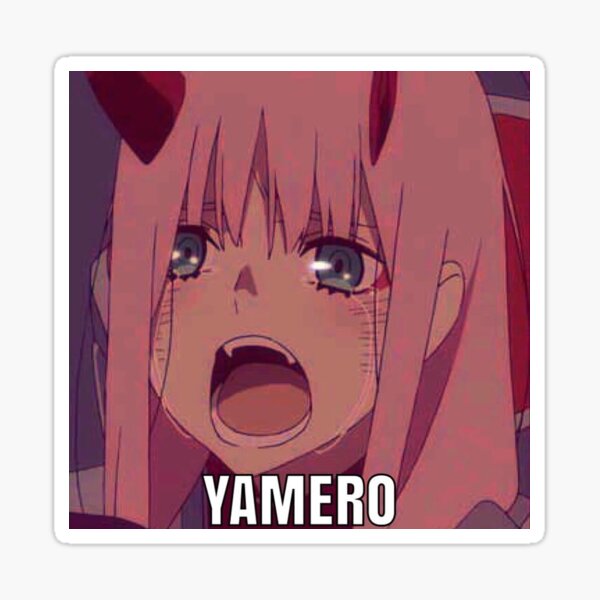Darling In The Franxx Zero Two Yamero Sticker By Subarashiihobby Redbubble Darling In The Franxx Zero Two Yamero Sticker By Subarashiihobby Redbubble