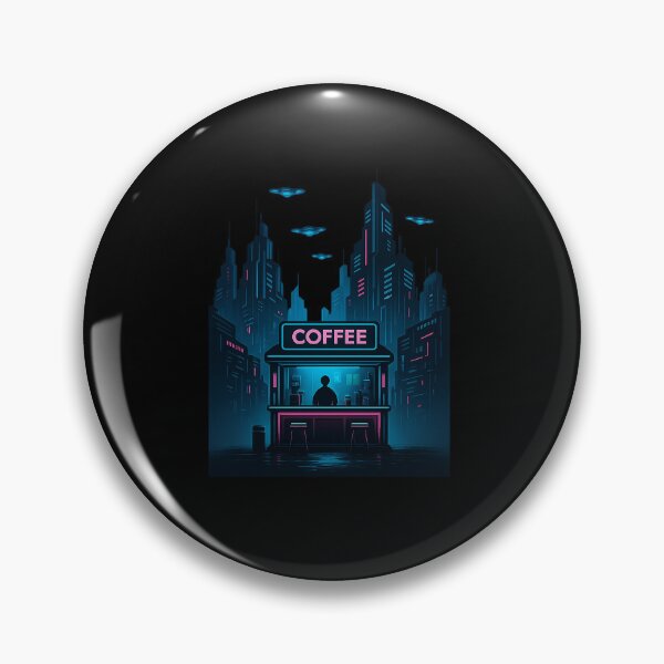 Item preview, Neon Coffee Stall – Cyberpunk Night Market Brew designed and sold by AddictiveDesign.