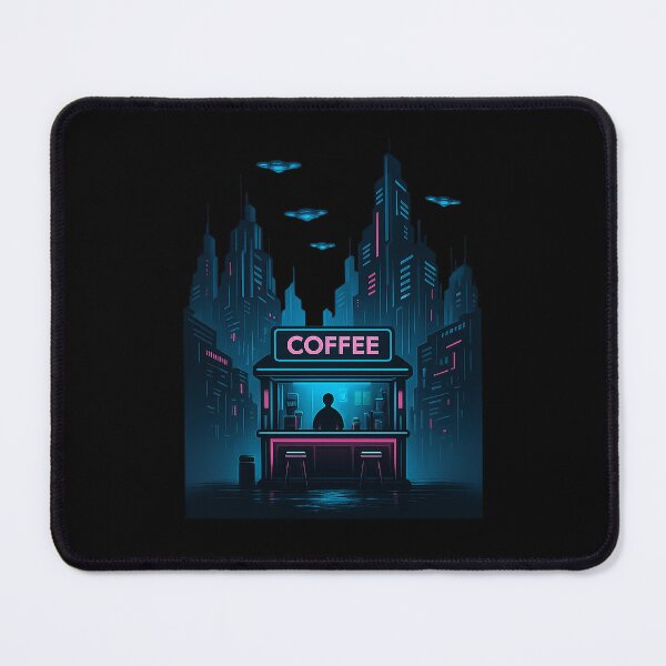 Item preview, Neon Coffee Stall – Cyberpunk Night Market Brew designed and sold by AddictiveDesign.