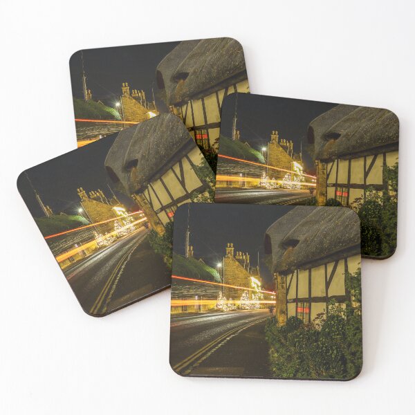 Item preview, Winter thatched cottage at night designed and sold by Martin Fenton.