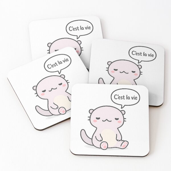 Item preview, C'est La Vie - That's Life - Cute Zen Otter Illustration designed and sold by ZyloTee.