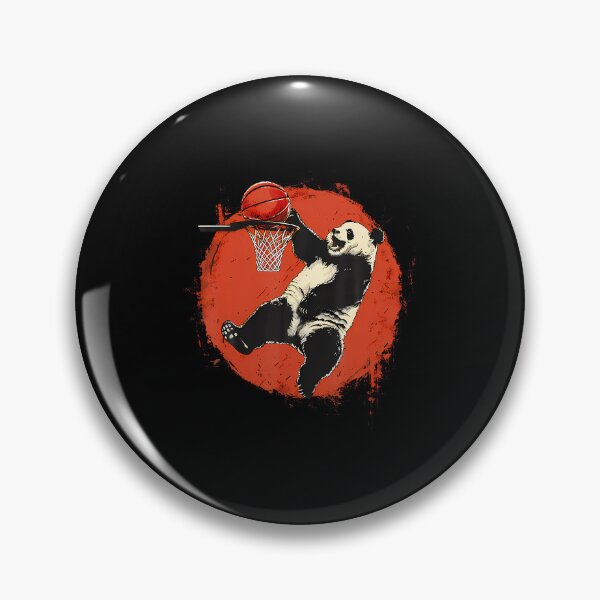 Item preview, Ilustración de un jugador de baloncesto haciendo una volcada con un oso panda designed and sold by MargieLauren.
