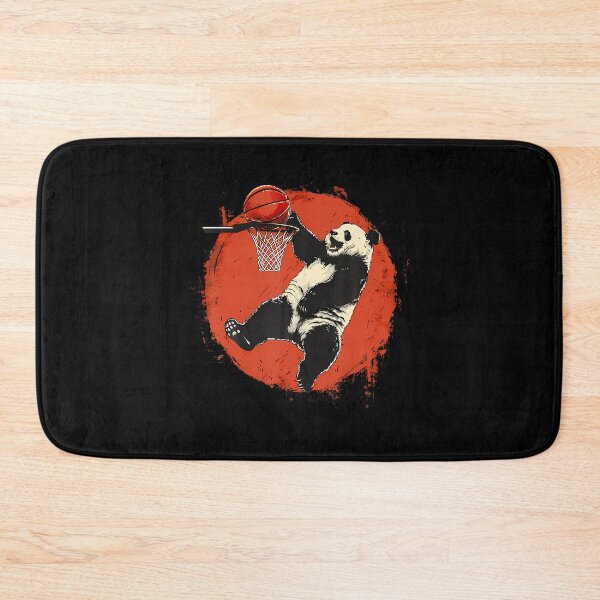 Item preview, Ilustración de un jugador de baloncesto haciendo una volcada con un oso panda designed and sold by MargieLauren.