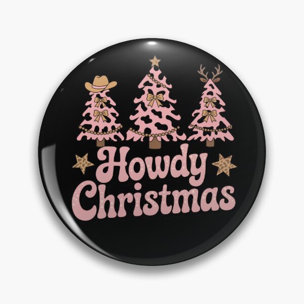 Item preview, Howdy Christmas – Pink Cowprint Western Holiday Trees designed and sold by SoftStyleStudio ⭐⭐⭐.