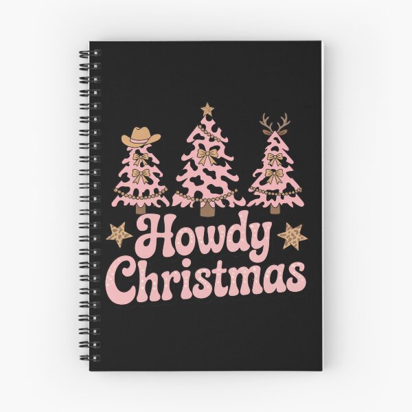 Item preview, Howdy Christmas – Pink Cowprint Western Holiday Trees designed and sold by SoftStyleStudio ⭐⭐⭐.