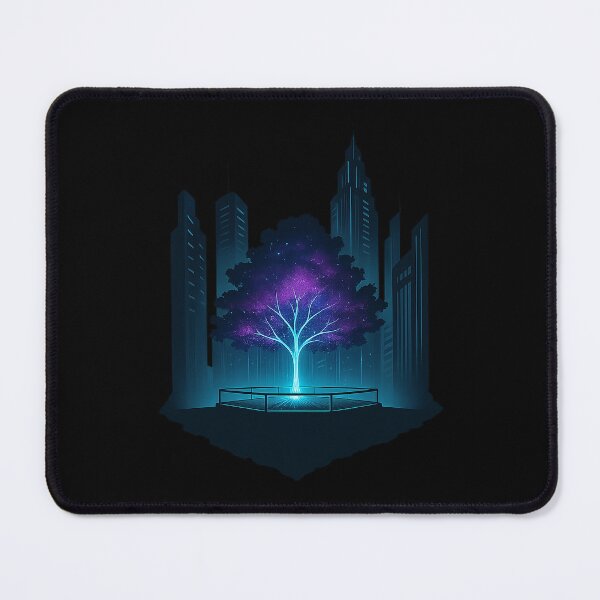 Item preview, Neon Cosmos Tree — Cyberpunk Galaxy Tree in Futuristic City designed and sold by AddictiveDesign.