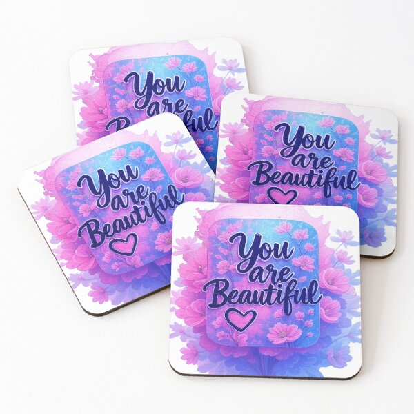 Item preview, Luxury 3D Puffy You Are Beautiful Glossy Epoxy Heart Sticker for Laptops Journals designed and sold by ARTCREATESHOP.
