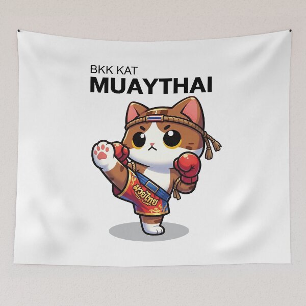 Item preview, BKK Kat Muaythai | Cute Thai Boxing Cat designed and sold by Cat Quotes.