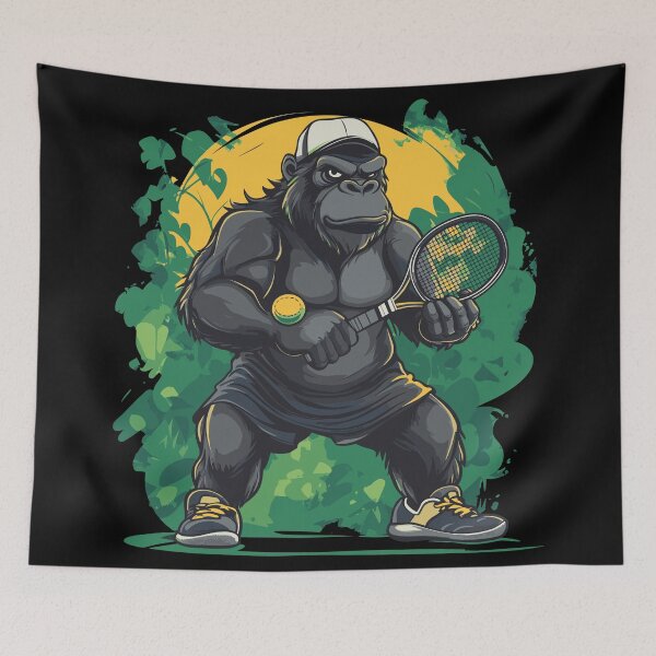 Item preview, Gorilla playing Tennis designed and sold by ClubVacay.