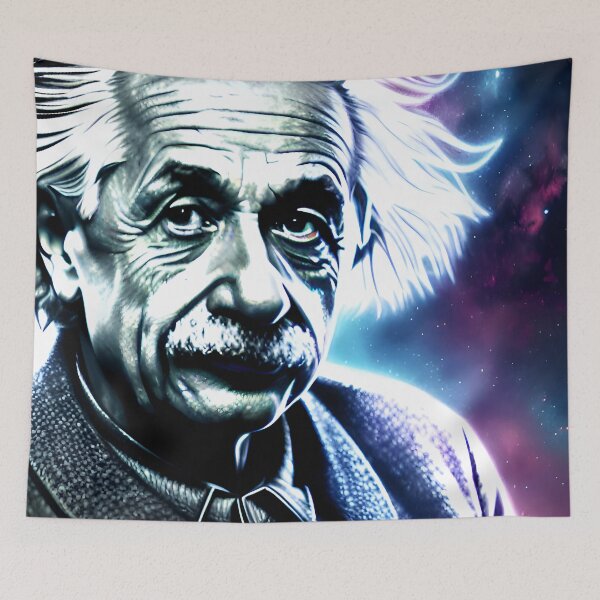 Item preview, Surreal Cosmic Portrait of Albert Einstein Art designed and sold by PinUpPizzazz.