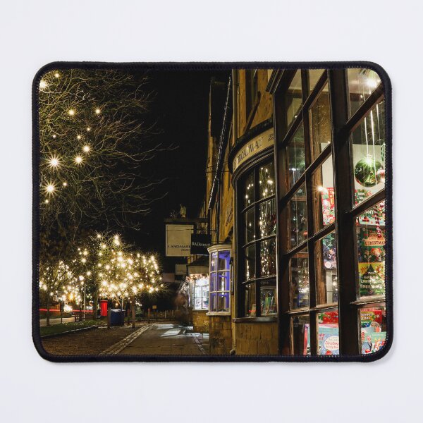 Item preview, Cotswolds village winter shops glowing designed and sold by Martin Fenton.