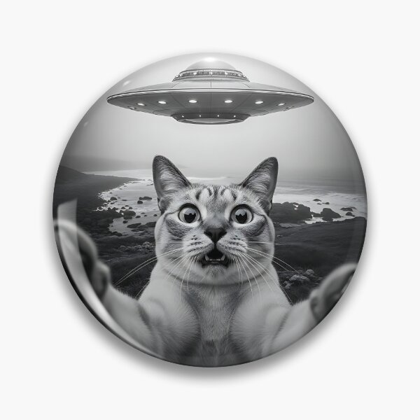 Item preview, UFO Alien Abduction Cat Selfie designed and sold by Pawrizzma POD.