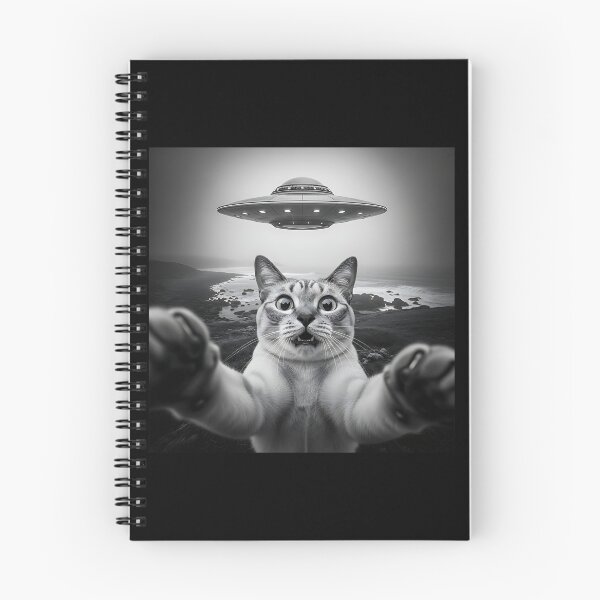 Item preview, UFO Alien Abduction Cat Selfie designed and sold by Pawrizzma POD.