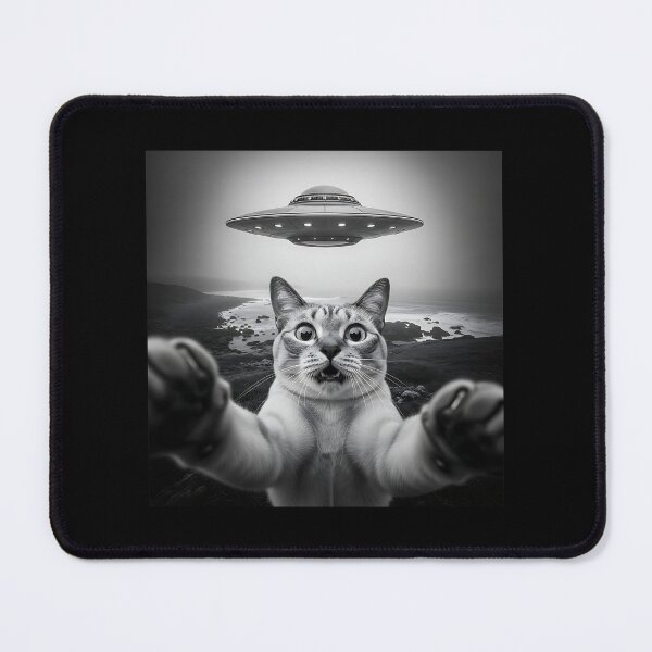 Item preview, UFO Alien Abduction Cat Selfie designed and sold by Pawrizzma POD.