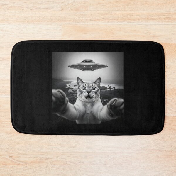 Item preview, UFO Alien Abduction Cat Selfie designed and sold by Pawrizzma POD.